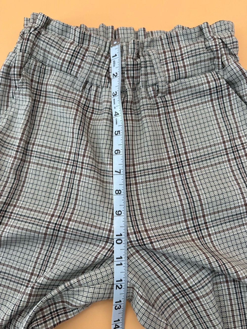 Sonoma Plaid Elastic-Waist High-Waist Dress Up Business Casual Pants Light Gray - Picture 4 of 5